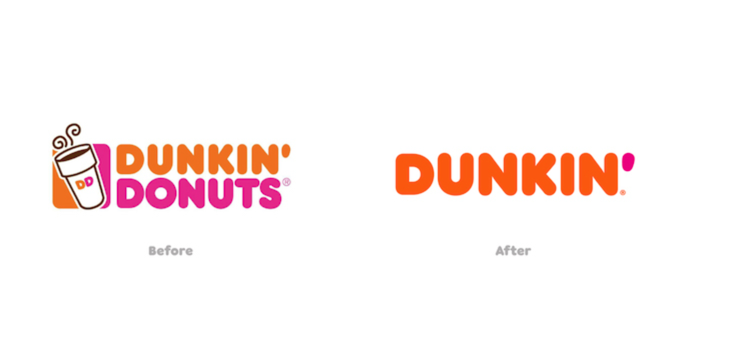 Dunkin 重新設(shè)計(jì)前后的標(biāo)志。.png